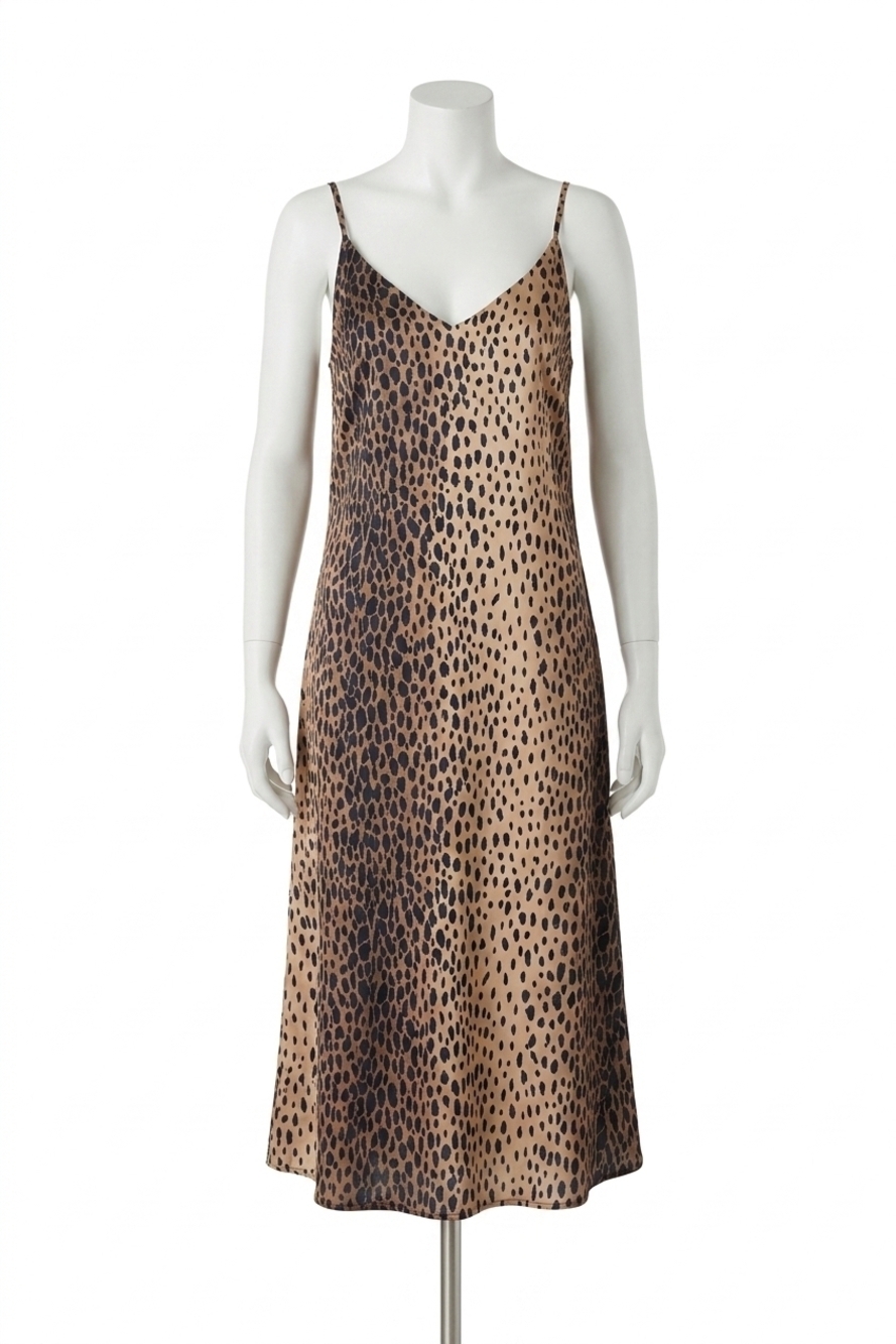 NEW GOOD AMERICAN feline fine tank dress in cheetah